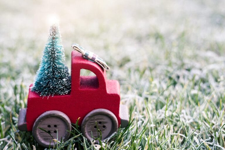 Holiday lawn care gifts, delivered by toy truck